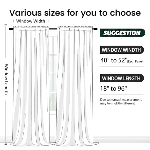 SimpleHome Dark Green Velvet Curtains 96 Inches for Living Room,Rod Pocket Luxury Blackout Velvet Curtains Thermal Insulated 2 Panels Room Darkening Drapes,W40 x L96