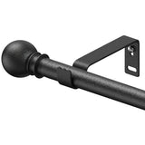 Curtain Rods for Windows 28-44 inch, 5/8 inch Black Curtain Rod Set, Splicing Heavy Duty Rod with Brackets, Decorative Curtain Rod for Bedroom, Living Room, Kitchen, Outdoor, Patio