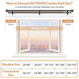 Double Curtain Rod 72 to 144 Inch, HOTOZON 1 Inch Heavy Duty Double Curtain Rods for Windows 60 to 140 Inches(5-11.6 ft), Telescoping Drapery Rod with Simple End Finials, Bronze