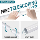 Turquoize 2 Pack Adjustable Window Curtain Rods, 16.2 to 43.8 Inch, White with Classic Finials