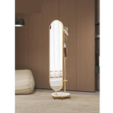 Decorative Luxury Rotating Coat Rack Integrated Marble Floor Mirror for Bedroom and Entryway Full-Length for Living Room