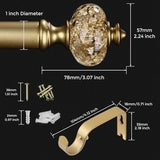 Gold Curtain Rod for Windows 66 to 120 Inches, 1'' Heavy Duty Adjustable Modern Drapery Rods with Unique Crystal Finials, Luxury Decorative Curtain Rods, Size: 30-120''