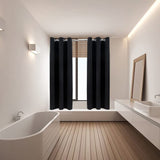 Pickluc Grommet Blackout Curtain for Bedroom, Light Blocking Drapes, Thermal Insulated, Noise Reduction, 42 Inches Wide x 63 Inches Long, Black, 2 Panels