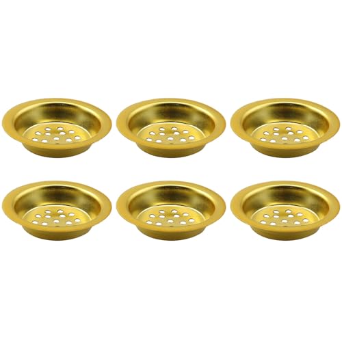 XGNG 6PCS Gold Perforated Incense Tray with Metal Charcoal Guard and Cone Incense Burner Holder for Home Fragrances and Ritual Use