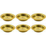 XGNG 6PCS Gold Perforated Incense Tray with Metal Charcoal Guard and Cone Incense Burner Holder for Home Fragrances and Ritual Use
