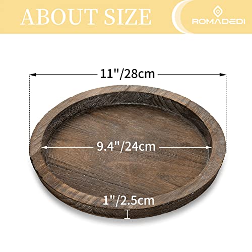 Romadedi Farmhouse Wooden Candle Tray, 11 Inch Round