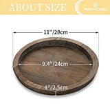 Romadedi Farmhouse Wooden Candle Tray, 11 Inch Round