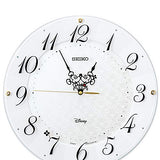 Seiko Clock Character Wall Clock, Adult Disney Mickey Mouse, Minnie Mouse, Radio, White Pearl, Diameter 12.9 x 1.8 inches (327 x 46 mm), FS513W