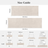 SHACOS Soft Cozy Fluffy Arch High Low Pile Runner Rugs 3x10 ft Non Slip Washable Scandinavian Minimalist Area Rug Runner Modern Carpet for Living Room Hallway Bedroom Bathroom Kitchen, Beige
