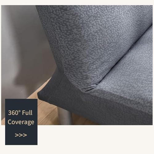 XJHKG Futon Slipcover, Foldable Armless Sofa Couch Cover with Elastic Bottom(SkyBlue)