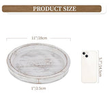 Hanobe Round Wood Candle Holder Trays for Coffee Table, Rustic White Finish
