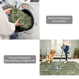 3x5 Area Rugs for Entryway, Washable Bedroom Rug, Grayish Green