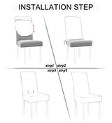 Obstal Black Stretch Spandex Dining Room Chair Covers ?Set of 4 Universal Removable Washable Chair Seat Slipcovers Protector for Kitchen, Ceremony, Wedding, Banquet, Hotel and Party