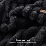 Bedsure Soft Double-Sided Faux Fur Twin Blanket, Black, 60"x80"