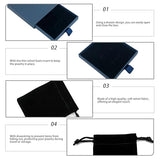 Small Jewelry Gift Box and Velvet Bag, Necklace Bracelet Earring Cardboard Organizer Square Jewellery Gift Box Pendent Storage Case for Birthday Xmas Christmas Wrapping (Blue)