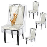 Dining Chair Covers, Waterproof Kitchen Chair Protectors,Clear Plastic Seat Chair Protector,Keep Your Chair Away from Water Dust Stain and Pet Claws W/21 x D/18(Fits 16-23",4 Pack)