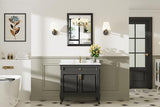Briivue 24x30 Inch Black Bathroom Mirror for Wall, Thick Metal Framed Rectangle Mirrors for Over Sink, Bedroom, Living Room, Entryway, Anti-Rust, HD Tempered Glass