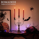 Romadedi Halloween Candelabra, Black 3-Arm Candle Holders Bulk, Set of 6