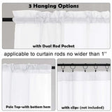 LIVEKID White Sheer Curtains 84 Inches Long 2 Panels - Light Filtering Breathable Voile Textured Sheer Curtains for Bedroom/Living Room, Rod Pocket Soft Elagant & Airy Solid Drapes, W42 x L84