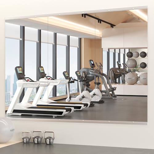 Snowdool Home Gym Mirror, 48''X24''(Each) -3PCS Full Body Mirror for Yoga, Garage, Dance Studio, Anti-Rust, Tempered Glass,Frameless Mirrors, Wall-Mounted Large Workout Mirrors