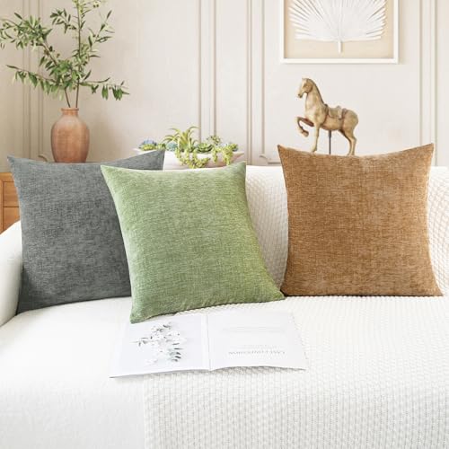 CaliTime Decorative Couch Throw Pillow Covers 20 X 20 Inches Medium Grey