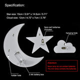 GUOCHENG Lovely White Moon Star Cloud Light Set Battery Operated LED Marquee Light Sign Warm White Bedside Lamps for Kids Children Bedroom Nursery, Baby Standing Night Light