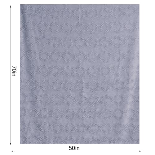 Jacquard Boho Fleece Throw Blanket-Cozy Fluffy Soft Lightweight Fuzzy Fall Blanket for Sofa, Couch, Bed, Chair & Car, Gifts for Teen Girls, Women & Men, Home and Dorm Decor, Gray, 50" x 70"