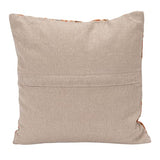 Creative Co-Op Square Cotton Voile Printed Pillow with Florals, Hand-Embroidered Kantha Stitch and Chambray Back, Gold with Blue and White