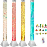 4FT Silver Sensory Bubble Tube Floor Lamp - Simulated Aquarium Relaxing Mood Light for Sensory Rooms, Home, Office | Perfect Christmas, Birthday Gift for Kids, Adults, Autism Therapy