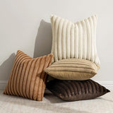 MIULEE Faux Fur Plush Decorative Throw Pillow Covers 18x18, Brown
