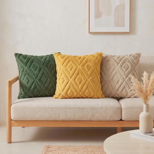 decorUhome Fall Faux Fur Forest Elf Throw Pillow Covers 22x22 Set of 2