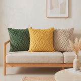 decorUhome Fall Faux Fur Mustard Yellow Throw Pillow Covers 20x20 Set of 2