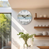 Wall Clock, Silent Non Ticking Wall Clocks Battery Operated, Rustic Wooden Clocks Decorative for Kitchen, Bathroom, Bedroom, Living Room, (8 Inch)