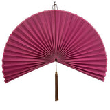 ChumDecor Fan Wall Decor,Large Bamboo Fan Wall Art for Boho Hanging Headboard,Decorative Folding Fan for Over Bed Decorations, (Pink, 31inch)