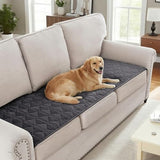 H.VERSAILTEX Couch Cover Chenille Pet Fuzzy Sofa Covers for 3 Cushion Couch Anti Slip Washable Sofa Slipcovers with Strap Soft Couch Protector Cover for Dogs Cats Kids(27.6" x 71", Grey)
