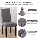 Sufdari Dining Chair Covers,Kitchen Cover,Parsons Slipcover,Spandex Protectors for Room Stretch Chairs Cover Set of 4 -Gray
