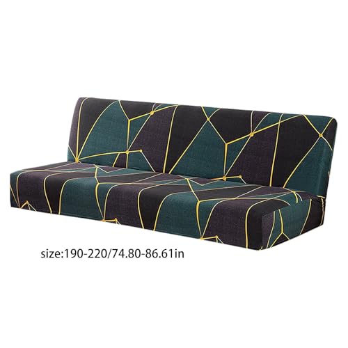 Folding Sofa Bed Cover Solid Color Futon Armless Slipcover Polyester Elastic Fabric All Inclusive Cover
