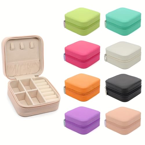 PU Leather Small Jewelry Box, Travel Portable Jewelry Case for Ring, Pendant, Earring, Necklace, Bracelet Orga