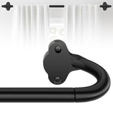 Wrap Around Blackout Curtain Rod 30-45 Inch (2.5-3.75 Ft), 5/8" Adjustable Curved Window Rod for Room Darkening, Modern Single Drapery Rod for Bedroom Windows, Matte Black