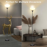 Standing Lamp, Led Floor Lamps for Living Room, Drop-Resistant White Lampshade, Rotary Switch, Industrial Metal Tall Lamp for Living Room Bedroom Study Office Kid’s Room