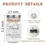 Birthday Gifts for Women Friendship, Mason Jar Night Lights for Friend, Thankgiving Gifts for Women, Suitable for Home Office Table Stands