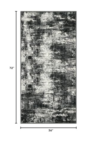 Abstract Washable 3x6 Hallway Runner Rug Non Slip Kitchen Runner