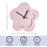 Urban Lifestyle Pink 5.7" Quartz Daisy Table Clock,Battery Operated Flower Desk Clock,Whimsical Petal Design, Accurate Timekeeping