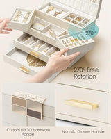 VLANDO 4 Layers Jewelry Box - Women Jewelry Box with Retractable Tray - Jewelry Organizer wit – lifestyle view