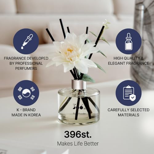 396 st. Dahlia Flower Reed Diffuser, Vanilla Lavender, 200ml(6.7oz) / Reed Diffuser Sets, Home Fragrance, Scented Oils, Home & Bathroom Décor