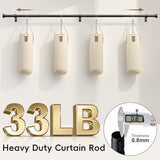 HEI!DEAR Black Adjustable Curtain Rods for Windows:48-84 Inch,1 Inch Heavy Duty Curtain Rod for Bedroom Living Room,Matte Black Iron Easy Install Modern Decorative Window Treatment Single Rods,30-84"