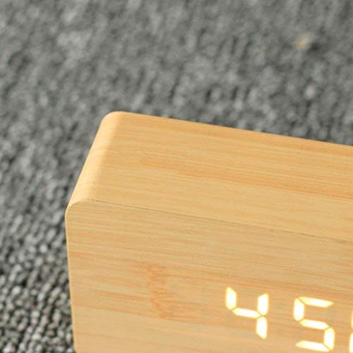 Luminous Alarm Clock Student Children's Bedroom Wooden Bedside Silent Simple Fashion Lazy(E)