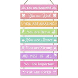 Girls Room Wall Decor, Set of 9 Pieces Wall Decor for Girls Bedroom Teen Girl, Inspirational Wall Art Hanging Plaque for Kids Baby Girl Nursery Wall Decortaions