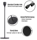 Matte Black Taper Candle Holder Set of 6, Tall Candlestick Holders