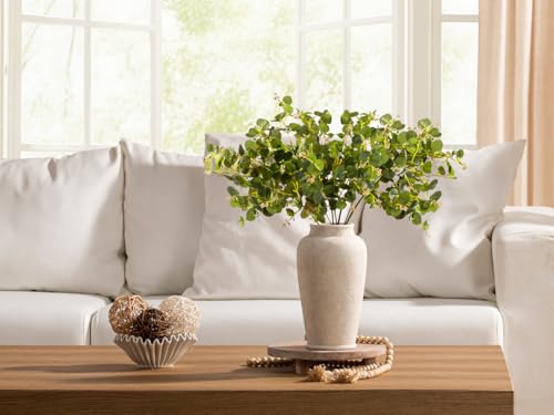 Ceramic Flower Vase, Large Flower Vase Tall Rustic Farmhouse Decorative Vase Floral Pottery Vases for Home Decor Table Living Room Entryway Mantel Bedroom Bathroom Kitchen - 11" W